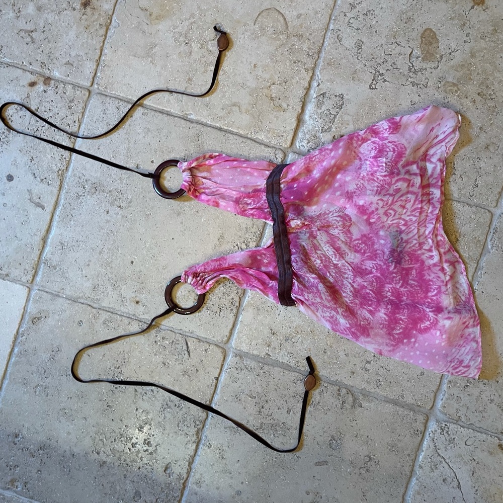 Vanita Rosa Tie Halter Top